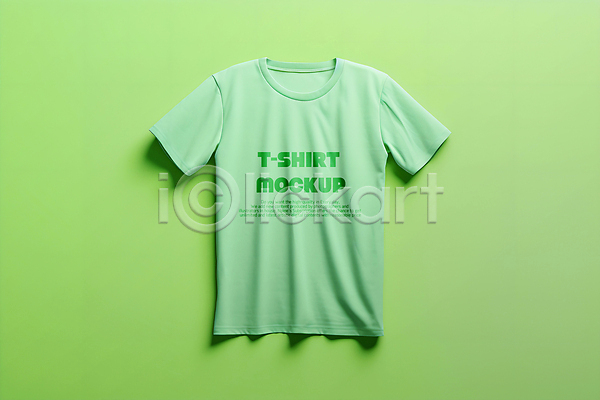 사람없음 PSD 편집이미지 목업 반팔티셔츠 초록배경 타이포그라피 티셔츠 편집 편집소스