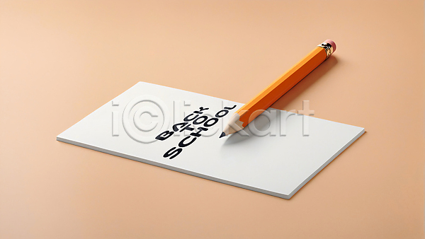사람없음 PSD 편집이미지 교육 연필 오브젝트 종이 주황색 학교