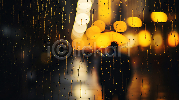 사람없음 JPG 디지털합성 실루엣 편집이미지 계절 날씨 도시 보케 비(날씨) 우산 젖음 창문