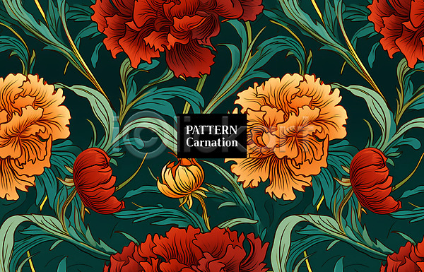 사람없음 PSD 편집이미지 꽃봉오리 노란색 빨간색 잎 카네이션 패턴 패턴백그라운드