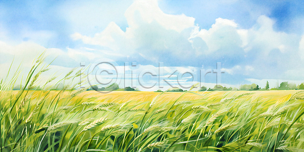 사람없음 JPG 일러스트 구름(자연) 맑음 백그라운드 보리밭 봄 산 여름(계절) 자연 청보리밭 초원(자연) 풀(식물) 풍경(경치) 하늘