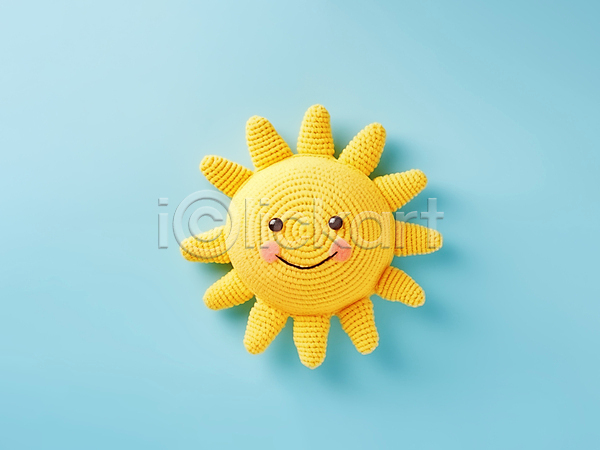 사람없음 JPG 디지털합성 아이콘 편집이미지 날씨 뜨개인형 뜨개질 미소(표정) 이모티콘 재질 질감 태양 털실 편집소스
