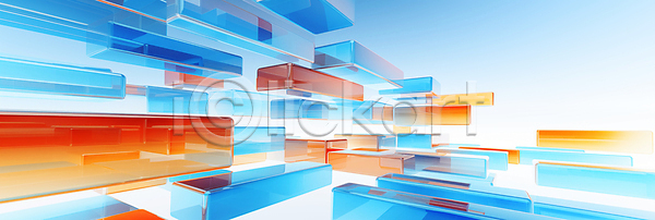 사람없음 JPG 디지털합성 편집이미지 그래픽 다이나믹 디지털 반투명 백그라운드 사각형 입체도형 주황색 파란색 편집소스