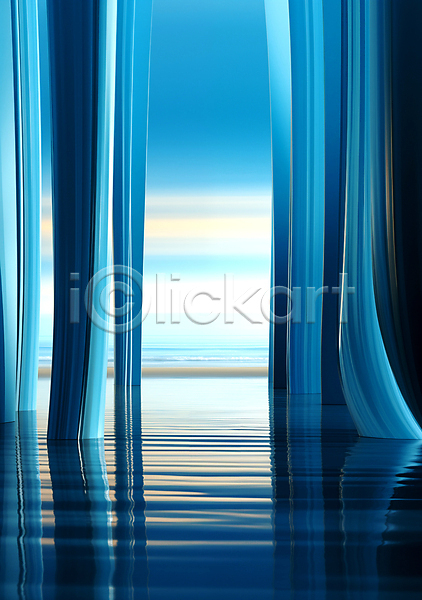 사람없음 JPG 디지털합성 편집이미지 공간 기둥 바다 백그라운드 줄무늬 파란색 편집소스 풍경(경치)