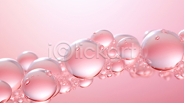 사람없음 PSD 디지털합성 편집이미지 거품 물방울 백그라운드 보습 분홍색 성분 수분 액체 앰플 콜라겐 화장품
