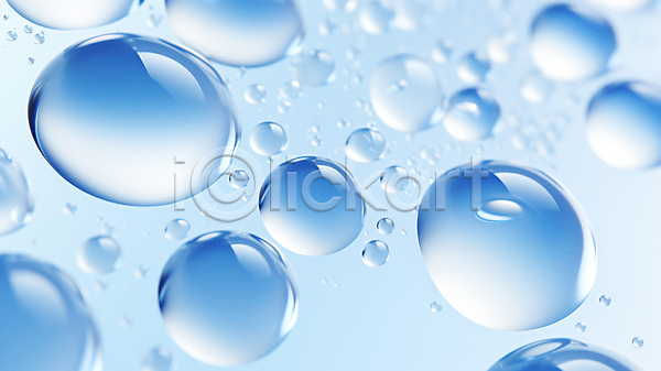사람없음 PSD 디지털합성 편집이미지 거품 물방울 백그라운드 보습 성분 수분 액체 앰플 콜라겐 파란색 화장품