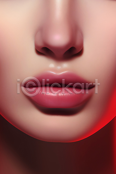 매력적 성인 성인여자한명만 여자 한명 JPG 근접촬영 편집이미지 립(입술) 립메이크업 분홍색 얼굴 입술