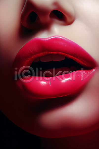 매력적 성인 성인여자한명만 여자 한명 JPG 근접촬영 편집이미지 립(입술) 립메이크업 얼굴 입술 진분홍색