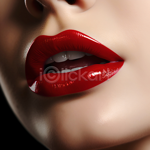 매력적 성인 성인여자한명만 여자 한명 JPG 근접촬영 편집이미지 립(입술) 립메이크업 빨간색 얼굴 입술