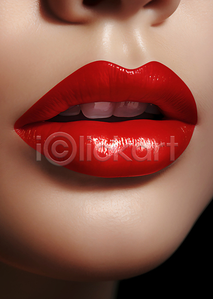매력적 성인 성인여자한명만 여자 한명 JPG 근접촬영 편집이미지 립(입술) 립메이크업 빨간색 얼굴 입술