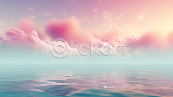 사람없음 JPG 디지털합성 편집이미지 구름(자연) 물결 바다 백그라운드 분홍색 수평선 안개 파스텔톤 편집소스 풍경(경치)