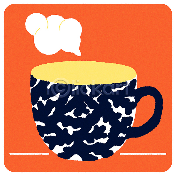 빈티지 티타임 사람없음 AI(파일형식) 일러스트 그래픽 미니멀 연기 엽서 잔 주전자 차(음료) 찻잔 찻주전자 컬러풀 컵