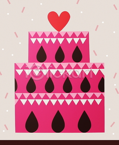빈티지 사람없음 JPG 일러스트 발렌타인데이 분홍색 초콜릿 카드(감사) 케이크