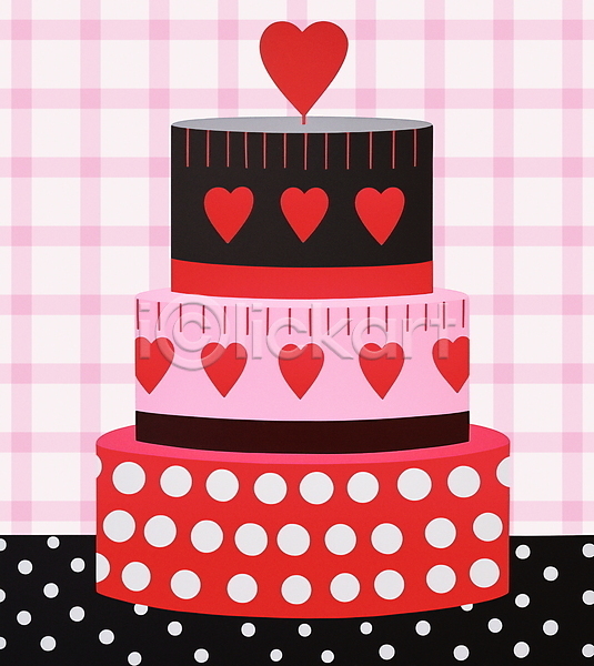 빈티지 사람없음 JPG 일러스트 발렌타인데이 분홍색 초콜릿 카드(감사) 케이크