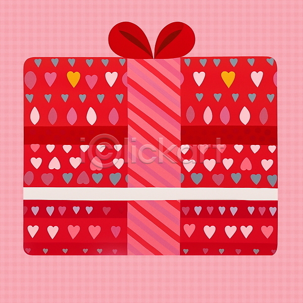 빈티지 사람없음 JPG 일러스트 발렌타인데이 분홍색 선물상자 초콜릿 카드(감사)