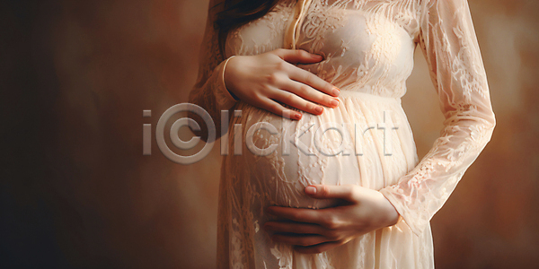 행복 성인 성인여자한명만 여자 한명 JPG 디지털합성 앞모습 편집이미지 배(신체부위) 상반신 엄마 원피스 육아 임산부 임신