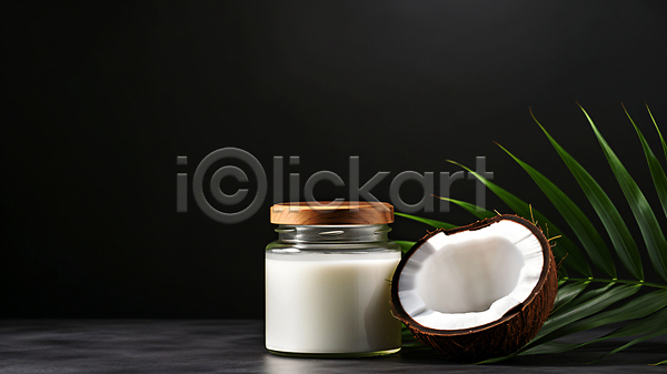 사람없음 JPG 디지털합성 편집이미지 목업 보습 뷰티 오일(화장품) 천연 코코넛 코코넛오일 피부 화장품