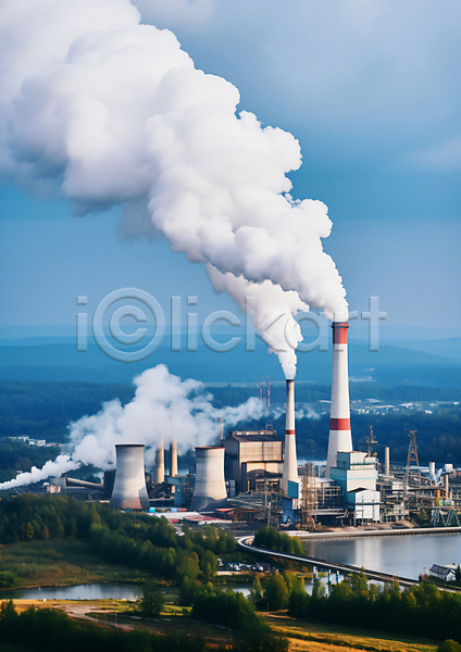 공해 사람없음 JPG 편집이미지 공업 공업단지 공장 발전소 산업 야외 이산화탄소 풍경(경치) 하늘