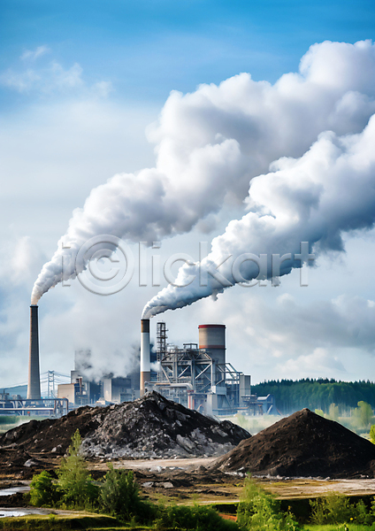 공해 사람없음 JPG 편집이미지 공업 공업단지 공장 발전소 산업 야외 이산화탄소 풍경(경치) 하늘