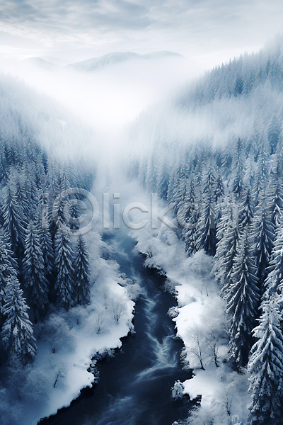 사람없음 JPG 편집이미지 겨울 겨울배경 계곡 골짜기 나무 눈(날씨) 눈덮임 백그라운드 산 숲 자연 풍경(경치) 하늘