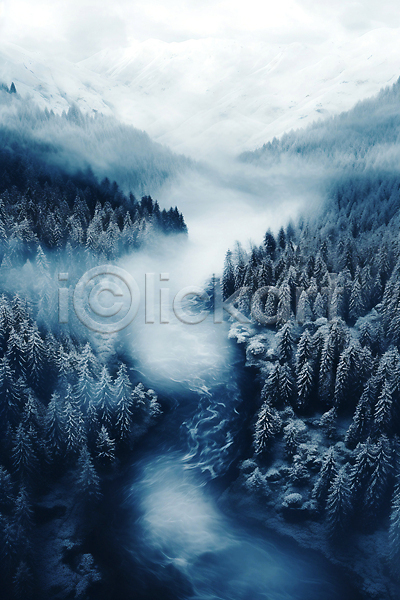 사람없음 JPG 편집이미지 겨울 겨울배경 계곡 골짜기 나무 눈(날씨) 눈덮임 백그라운드 산 숲 자연 풍경(경치) 하늘