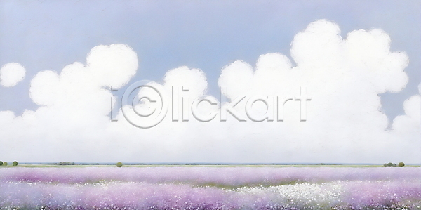 사람없음 JPG 일러스트 구름(자연) 백그라운드 보라색 봄 자연 초원(자연) 하늘