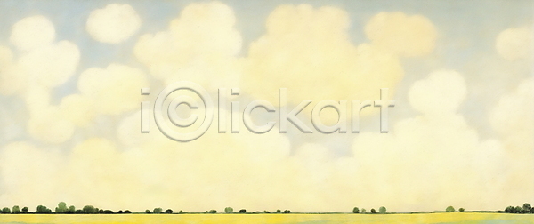 사람없음 JPG 일러스트 구름(자연) 노란색 백그라운드 봄 자연 지평선 초원(자연) 하늘