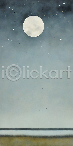 사람없음 JPG 일러스트 달 바다 밤하늘 백그라운드 별 야간 자연 초원(자연) 풍경(경치) 회색