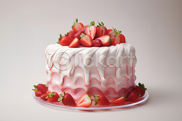 흐름 사람없음 JPG 편집이미지 디저트 딸기 딸기케이크 분홍색 케이크