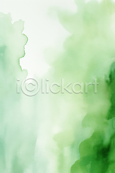 사람없음 JPG 일러스트 백그라운드 번짐 붓터치 수채화(물감) 초록색 추상