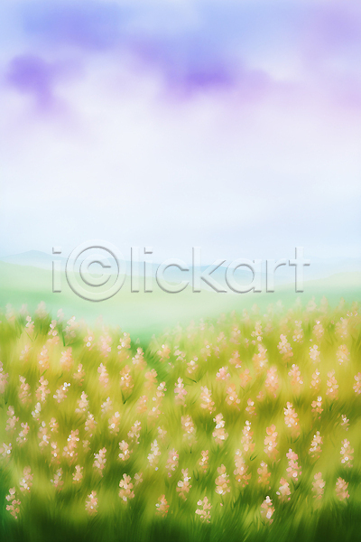 사람없음 JPG 일러스트 구름(자연) 꽃 몽환 백그라운드 자연 초원(자연) 풍경(경치) 하늘
