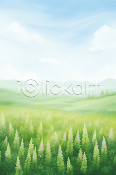 사람없음 JPG 일러스트 구름(자연) 꽃 몽환 백그라운드 자연 초원(자연) 풍경(경치) 하늘