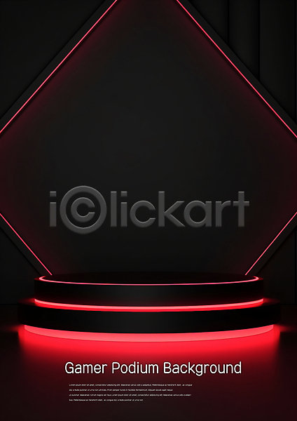 사람없음 PSD 편집이미지 공간 단상 무대 발광 백그라운드 비어있는 빛 빨간색 어둠 원형 조명 포디움 합성