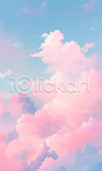감성 사람없음 JPG 일러스트 구름(자연) 그라데이션 뭉게구름 분홍색 자연 저녁 포스터 풍경(경치) 하늘 혼합