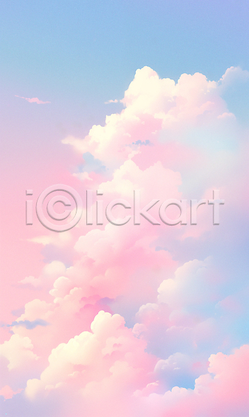 감성 사람없음 JPG 일러스트 구름(자연) 그라데이션 뭉게구름 분홍색 자연 저녁 포스터 풍경(경치) 하늘 혼합