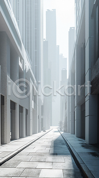 사람없음 JPG 디지털합성 아웃포커스 입체 편집이미지 거리 건축물 고층빌딩 그림자 길 도시 디테일 빛 조경 편집소스 흰색