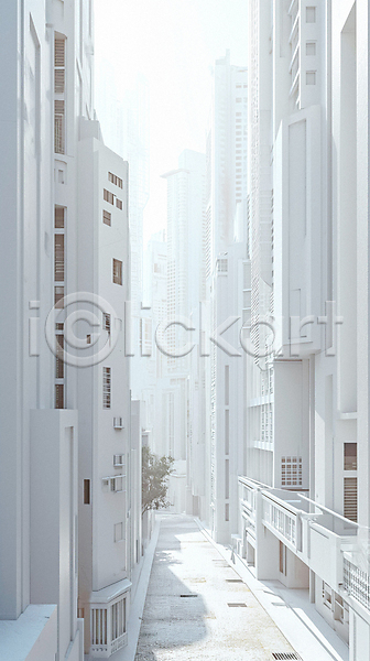 사람없음 JPG 디지털합성 아웃포커스 입체 편집이미지 거리 건축물 고층빌딩 길 도시 디테일 조경 편집소스 흰색