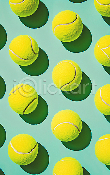 사람없음 JPG 편집이미지 그림자 노란색 민트색 취미 테니스 테니스공 패턴