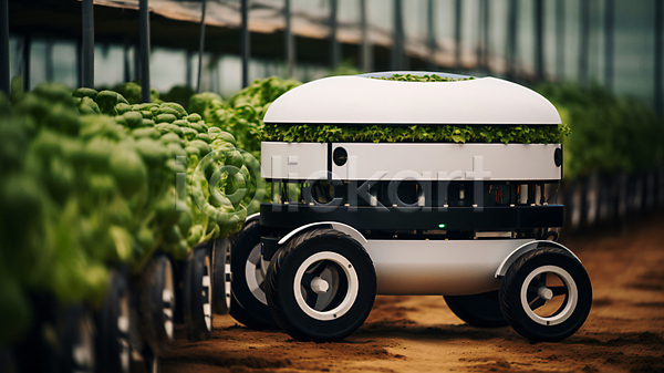 미래 발전 혁명 사람없음 AI(파일형식) JPG 디지털합성 편집이미지 AI(인공지능) 기계 기술 농사 농업 농작물 밭 스마트팜 자동 자동차 자동화