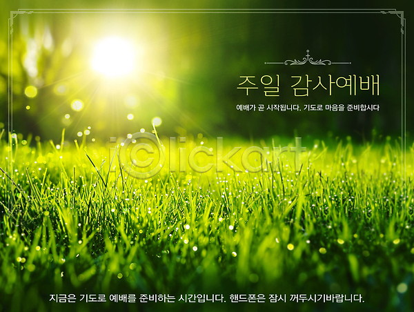 감사 따뜻함 사람없음 PSD 편집이미지 기도 봄 예배 일요일 종교 초록색 초봄 초원(자연) 테두리 햇빛