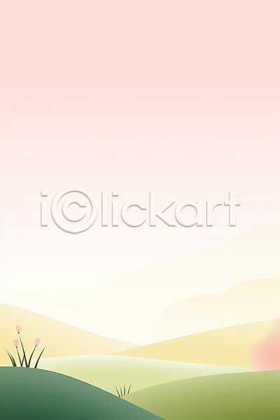 편안함 사람없음 JPG 일러스트 꽃 노을 맑음 백그라운드 산 자연 초원(자연) 풍경(경치) 하늘