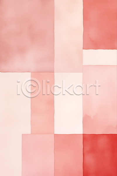 사람없음 JPG 일러스트 도형 디자인 미니멀 미술 분홍색 빨간색 수채화(물감) 조화 추상 혼합
