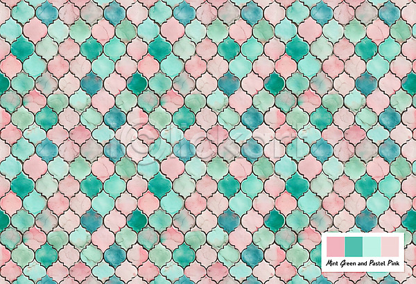 사람없음 PSD 편집이미지 모양 문양 민트색 벽면 분홍색 질감 타일 패턴 패턴백그라운드