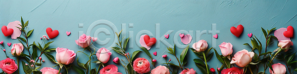 로맨틱 사랑 사람없음 JPG 디지털합성 편집이미지 백그라운드 분홍색 장미 파란색 편집소스 하트