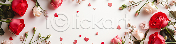 로맨틱 사랑 축하 사람없음 JPG 디지털합성 편집이미지 낭만적 배너 백그라운드 빨간색 장미 장식 편집소스 프레임 하트