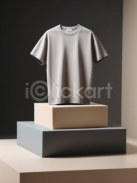 사람없음 JPG 디지털합성 편집이미지 단상 모던 미니멀 옷걸이 캐주얼 티셔츠 패션 편집소스 회색