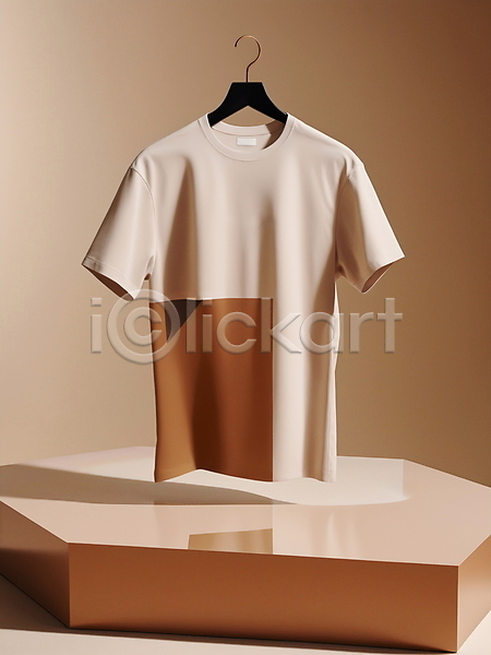 사람없음 JPG 디지털합성 편집이미지 갈색 단상 옷걸이 캐주얼 티셔츠 패션 편집소스