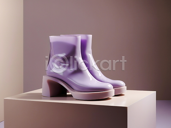 사람없음 JPG 디지털합성 편집이미지 단상 디자인 신발 앵클부츠 여성용 연보라색 패션 편집소스