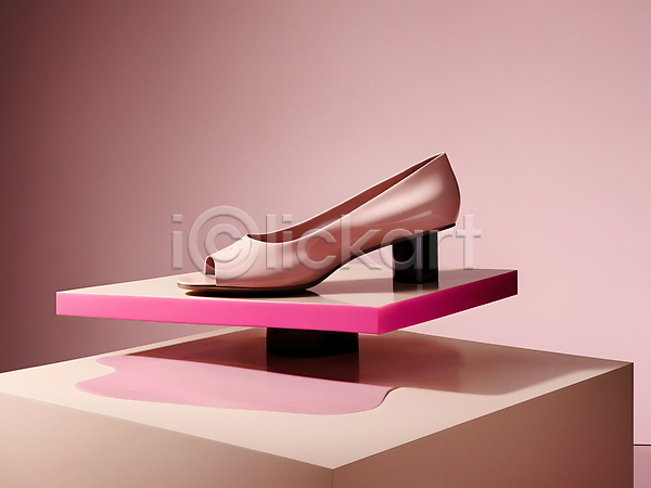 사람없음 JPG 디지털합성 편집이미지 구두 단상 디자인 분홍색 여성용 패션 편집소스