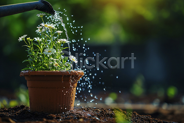 사람없음 JPG 디지털합성 편집이미지 가꾸기 꽃 물 물뿌리개 원예 자연 정원 화분